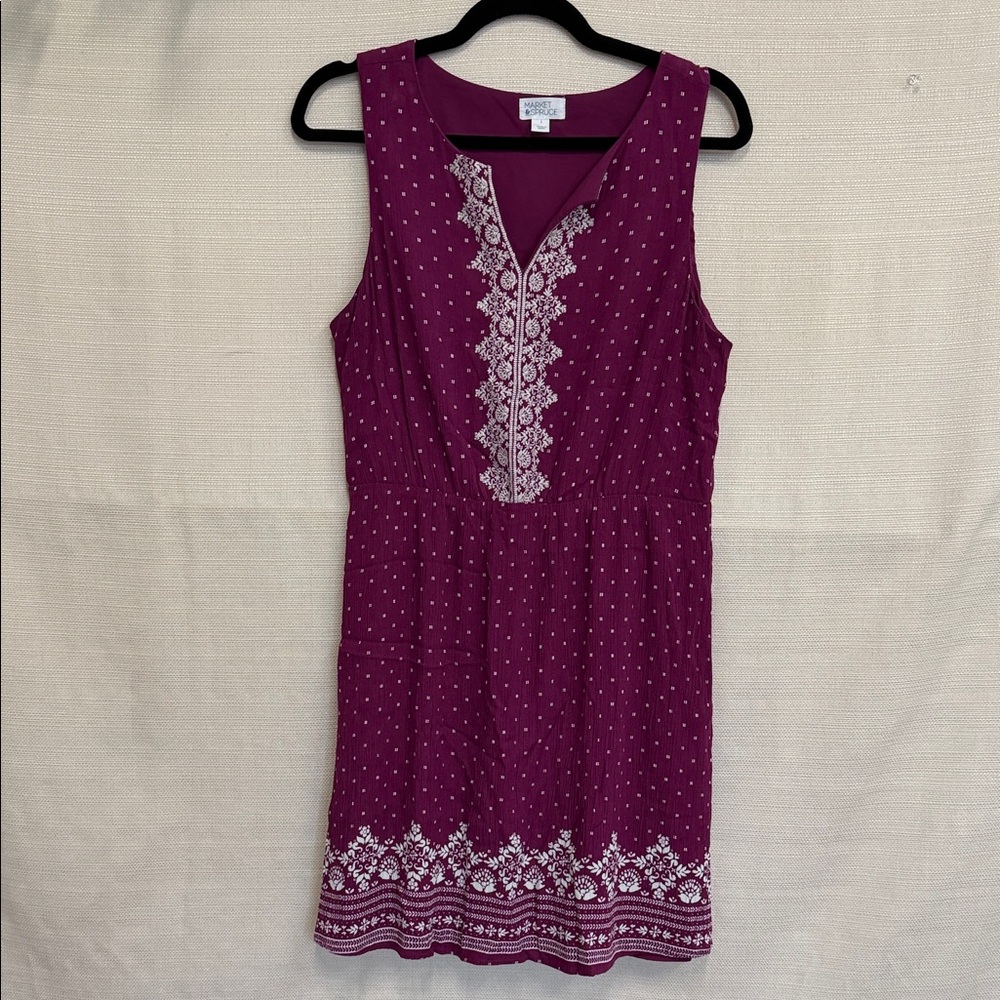 Ann Taylor Purple and White Mini Dress